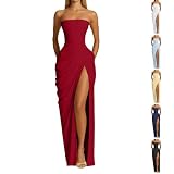 Vestido de Fiesta Largo Chiffon para Mujer Elegante Maxi Vestido Ajustado sin Mangas Vestido de Fiesta Elegantes Maxi Vestidos Formal de Noche Bodycon para Cóctel Graduacion Comunion
