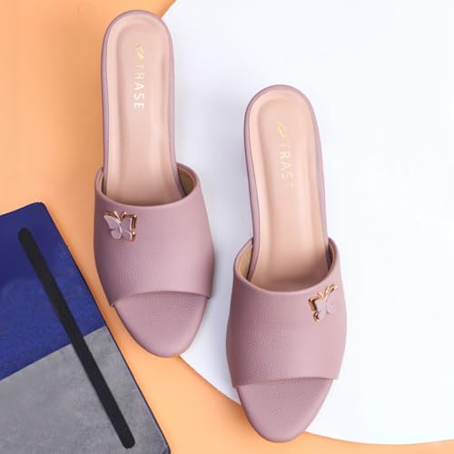Image of TRASE Women's Slip-On Block Heels Sandals| Fashionable Sandals for Women & Girls | Light weight, Soft Footbed, Comfortable & Stylish - (47068)