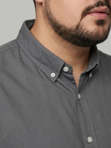 Image of Urbano Plus Men's Cotton Full Sleeve Regular Fit Solid Oxford Shirt with Button-Down Collar