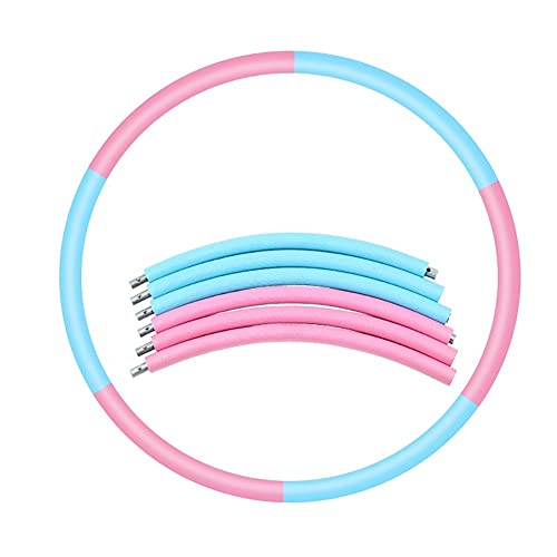 LFONCE Hula-Hoops, für Kinder und Erwachsene, Workout, Fitness-Reifen für Fettverbrennung und Gewichtsverlust, abnehmbares verstellbares Gewicht und Größe mit dickerem Premium-Schaumstoff (rosa) Cover