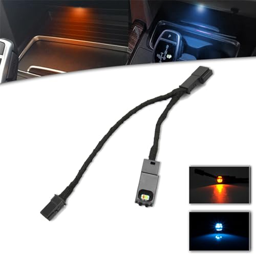 njssjd 1pc Additional LED Cup Holder Ambient Lighting for 2016-2019 B.MW 3' F30 F31 M3 F80, 2017-2020 B.MW 4' F32 F33 F82 F83 Center Console Cup Holder Light Orange/Blue