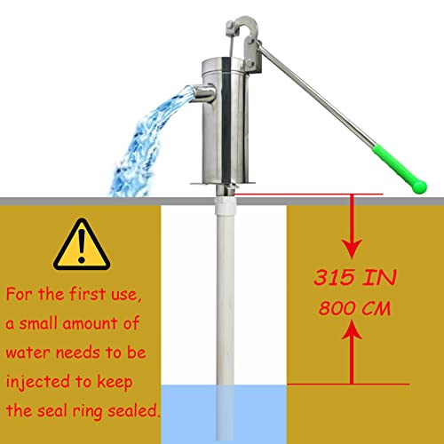 Locci Manual Well Pump, Stainless Steel Deep Well Hand Pump Water Suction Pump, Pitcher Pump For Well Water Suction Pump Groundwater For Home Garden Yard (Straight Style) #TOP2