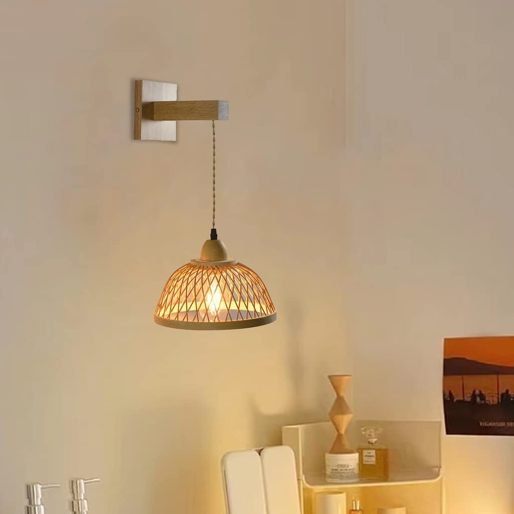 Lámparas de pared retro E27 con interruptor de tirón para mesita de noche y casa de té