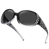 Holota Polarized Sunglasses for Women, Rhinestone Wrap Around Sunglasses with 100% UV Protection