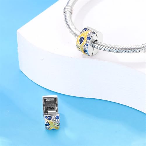 Pandach 925 sterling silver Clip Spacer Charm for Bracelet Clip Lock Stopper Bead Spacer European Openable Beads 2Pcs4