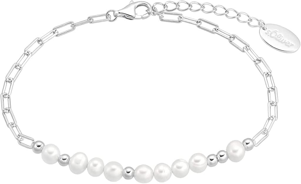 s.Oliver Damen-Armband 925er Silber Süßwasserperle