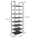 ERONE Shoe Rack Organizer 8 Tiers, Narrow Storage Durable Shoe Shelf 16-20 Pairs Slim shoe rack Metal Tower Cabinet Space Saving Closet shelves