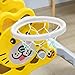 Qaba 3 in 1 Toddler Slide for Indoors, Toy for Toddler, Easy Set Up Baby Slide with Basketball Hoop, Climber for Kids 18-36 Months, Yellow