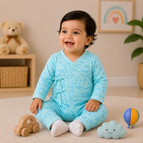 Image of The Mom Store Baby Romper Jabla Style Combo For Boys And Girls | Cotton | Soft Infant Bodysuit | Trendy Stylish Sleepwear For Newborn Baby | Printed | Unisex Comfortable Everyday Baby Wear