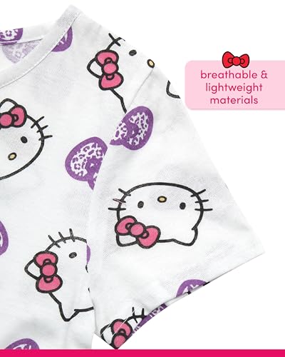 Image of Hello Kitty Girls Shirts - Short Sleeve Cute Casual Crewneck Graphic Tees Shirts for Girls Tops T-Shirt (Sizes: 4-12),