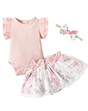 Mioglrie Preemie Clothes Girl Newborn Girl Outfits Infant Baby Girl Clothes Summer Baby Girl Outfits Pink Floral Dress Baby Girls' Clothing