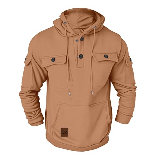 Sudadera con capucha de forro polar para hombre con varios bolsillos 5