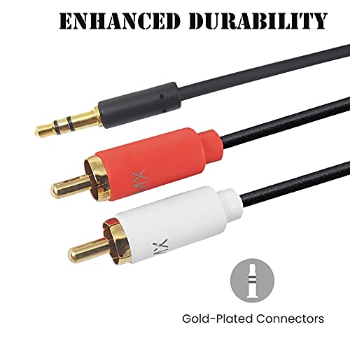 Image of MX RCA Cable AUX to RCA Y Splitter Cable To 2 Rca Stereo Audio Cable PERENT For Personalcomputer (3.5mm to 2 RCA Male Audio Cable, 1.5 METER), Assorted