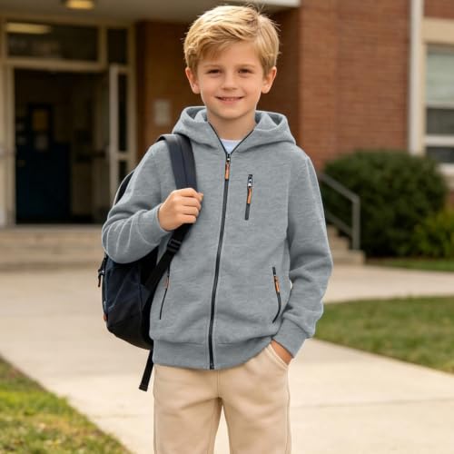 Boys Zip Up Hoodies Lightweight Jacket Kids Hooded Sweatshirt Size 10-12 - image 3