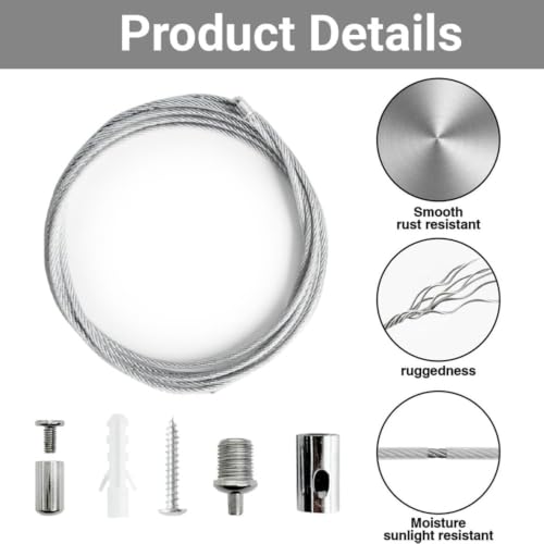 Cables de Suspensión de Iluminación de 3.28ft/1M en kit hexagonal de 20 piezas 3
