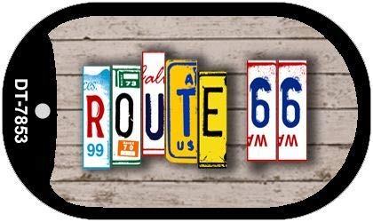 Bargain World Route 66 License Plate Art Novelty Dog Tag Necklace (With Sticky Notes)