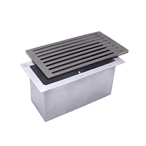 Fonderia Bongiovanni | Griglia in Ghisa | Griglia per Camino | Nuovo modello| Stufa Pellet | Barbecue Fondello per Cenere | 30x16 cm mod.L | con Cassetto Raccolta Cenere | Accessori Camino