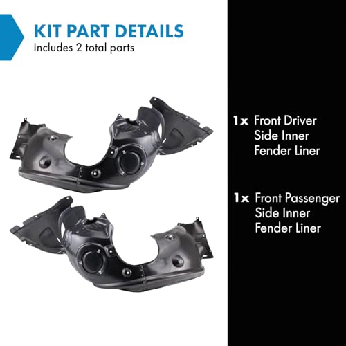 Image of TRQ Front Inner Fender Liner Set Compatible with 2014-2021 Mini Cooper MC1248106 MC1249106
