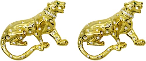 Image of Set of 2 Brooch Lapel Pins With Rhinestones