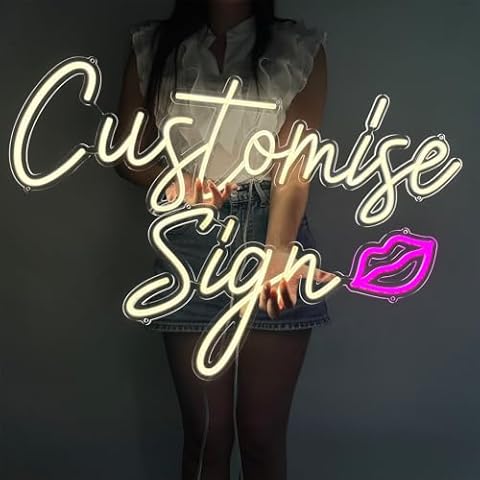 Custom Neon Sign, 2024 New Neon Signs Customizable for Wall Decor, Personalized Movable Large Neon Sign for Wedding Birthday Gifts, LED Name Sign for Bedroom Party Business Salon Bar Light Up Sign Cover
