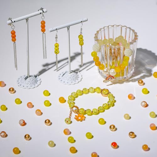 Image of XSEINO About 1200PCS 6mm Glass Beads Bracelet Making Kit,24 Assorted Warm Yellow Wilt Series Colorful Crystal Beads for Bracelet and Jewelry Making and DIY Crafts,Friendship Bracelets