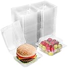 Moretoes Clamshell Take Out Containers, 240pcs 5in Plastic Food Containers Clear Take Out Containers Boxes for Sandwiches Hamburger Cake, Dessert, Salads, Pasta