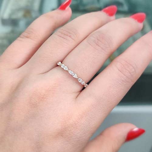 14K Gold 1 Carat Pear Shaped Lab Grown Diamond East West Wedding Band For Her (SI1-SI2 Clarity, G-H Color, 1 Ctw) Premium Collection4