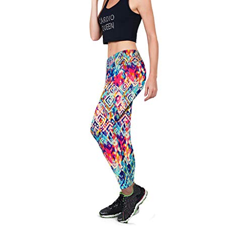 MRULIC Yoga Pants Women's Autumn and Winter Yoga Pants High Waist Fashion Printing High Elasticity Leggings Slim Fit and Comfortable Sports Trousers Women's Running Capris Nine Pants(Multicolor,S)