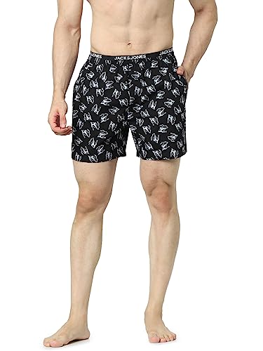 Image of JACK & JONES Men's Cotton Blend Modern Regular Solid Boxer Shorts