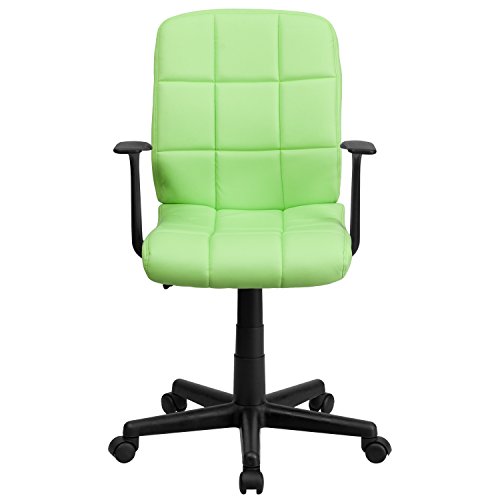Flash Furniture Mid-Back Green Quilted Vinyl Swivel Task Office Chair With Arms #TOP4