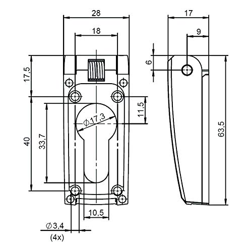 Ikon 1255 – Avec couvercle à ressort, protection contre la pluie pour l'extérieur – Protection optimale du cylindre de fermeture – Noir