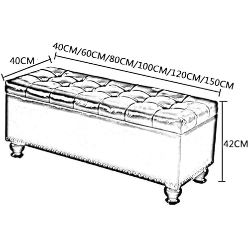 Bancos de almacenamiento reposapiés taburetes otomanos de cuero rectangular 3
