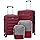 Wrangler 4 Piece Miami Luggage and Packing Cubes Set, Red