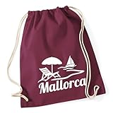 huuraa borsa da fitness Mallorca Borsa sportiva regalo Borgogna 12 litri cotone Mallorca Sorpresa