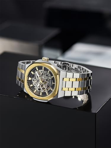 Image of French Connection Autaros Skeleton Dial Stainless Steel Automatic Watch for Men - FCA31TM