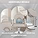 Tythical Reclining Salon Chair, Hydraulic Barber Styling Chair for Hair Stylist, 360 ° Swivel Hair Braiding Hairdresser Chairs, Height Adjustable Spa Beauty Equipment for Barbershop, Grey Silver