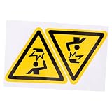 VILLFUL Watch Your Head Warning Stickers 2-Pack 3.85X3.85 Inch Adhesive Caution Decals for Industrial Safety Collision Alert and Head Injury Prevention