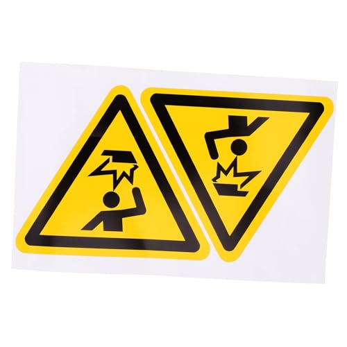 VILLFUL Watch Your Head Sign Stickers 2-Pack 3.85X3.85 Inch Adhesive