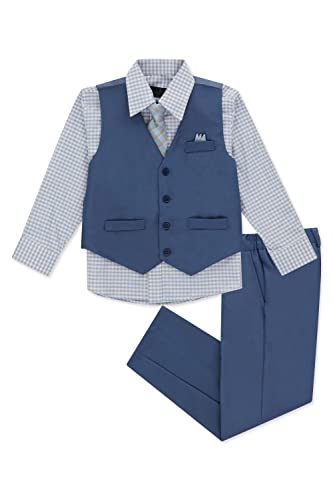 Vittorino Boys 4 Piece Suit Set With Vest, Dress Shirt, Bow Tie, Pants & Pocket Square | Big & Little Kids Formal Apparel #TOP14