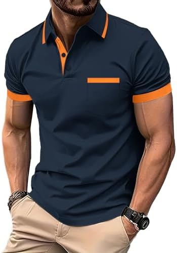 zitysport Poloshirt Herren Kurzarm mit Brusttasche Polo | Polohemd Herren Kurzarm Atmungsaktives Golf Polo Shirt Männer Sommer Shirts Sport Basic Slim Fit Tshirt