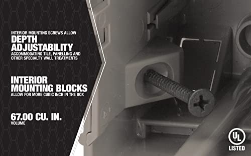 Southwire Msbmmt4G 4 Gang Multi Mount Device Box With Depth Adjustable, Heavy Duty 42Lb, Gray #TOP4