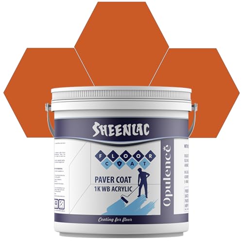 Image of SHEENLAC Paver Coat | Water-Based Acrylic Floor Coating | Durable, UV Resistant Protective Sealant for Paver Blocks, Concrete & Outdoor Floors- Habanero, 1L