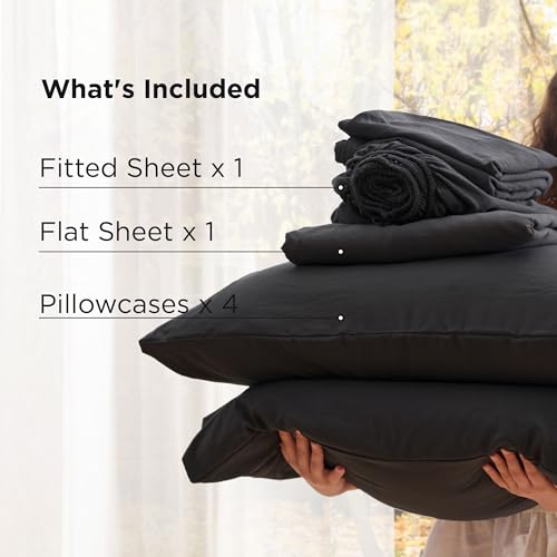 Image of Bedsure Full Size Bed Sheets, 6 Piece, Prewashed Ultra-Soft, 18-inch | Extra Deep Pocket, Breathable, Secure Fit, Hotel Luxury Bedding, Dual Side Pockets, Fade Resistant, For Air Mattress