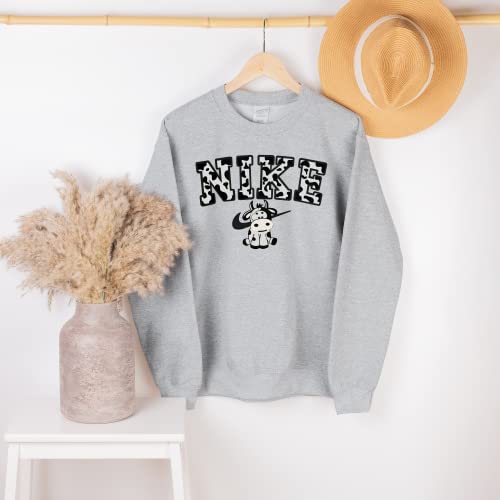 Cow Printed Sweastshirt Crewneck Sweater Vintage Cow Sweat Handmade Cow Sweatshirts Trendy Sweashirt For Women Pullover Valentine Gift #TOP1