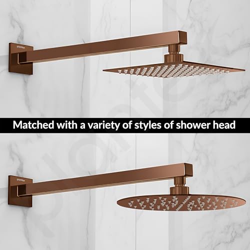 Image of Plantex 24-Inch Shower Arm for Overhead Shower /Stainless Steel Shower Pipe /Wall Mount Bathroom Fitting with -Inch Thread - Pack of 1 (Rose Gold)