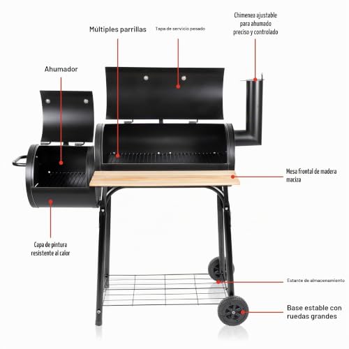 Barbacoa para ahumar con horno separado que optimiza la cocción indirecta 4