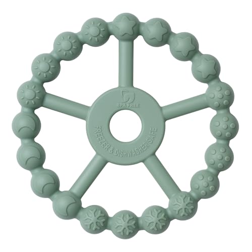 Image of Baby Teether, Keeping Babys Busy, Seposeve Teething Toys for Babies 6 Months, Silicone Teether Toys 6-12 Months 12-24 Months, Easy to Hold, BPA Free, Sage Green