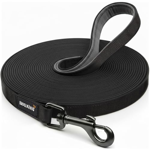 Rudelkönig Schleppleine 20m für große Hunde - Robuste & wetterfeste Hundeleine für eine erfolgreiche Hundeerziehung - Mit Handschlaufe