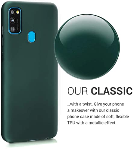 Image of WOW IMAGINE Soft 360 Degree All Sides Protection with Anti Dust Plugs Shockproof Slim Silicone Back Case Cover for Samsung Galaxy M21 / M30s / M21 2021 Edition - Olive Green