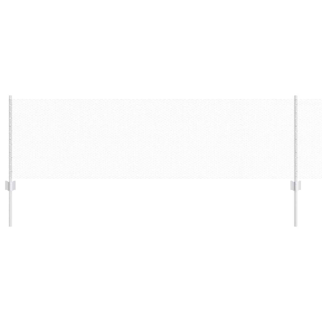 Steel Garden Fence Panel Set with Posts 0.6 x 50 m Silver Outdoor Privacy Screen for Yard Patio Boundary Barrier Durable UV-Resistant Easy Assembly
